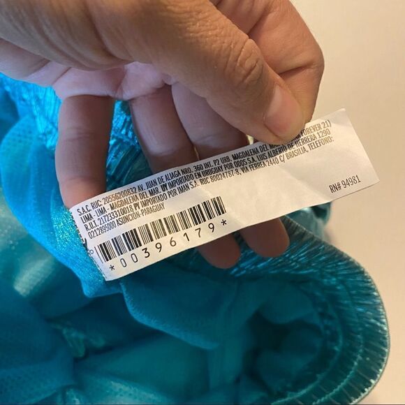 Forever 21 Metallic Foil Party dance aqua hi rise lined bootie shorts rave Small - Picture 3 of 11